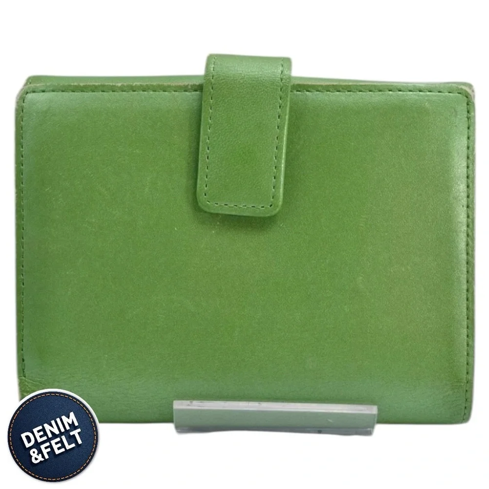 Yves Saint Laurent YSL Bi-Fold‎ Leather Green Logo Wallet | RARE - Picture 2 of 10